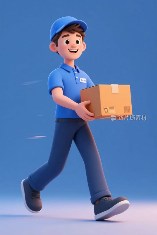 快递送货卡通人物