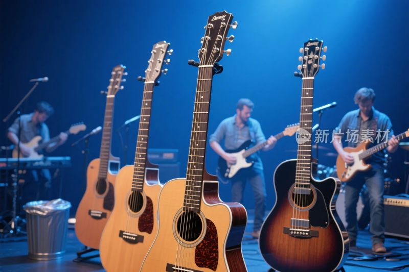 舞台吉他与乐队表演