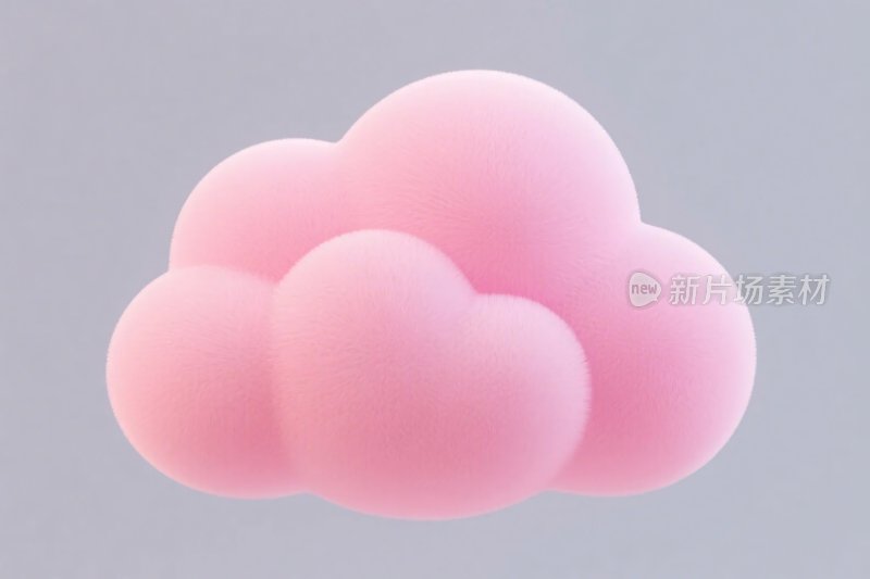 粉色爱心云朵插画