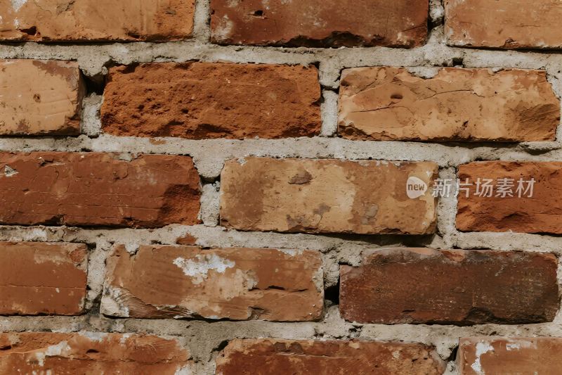 红砖墙纹理特写