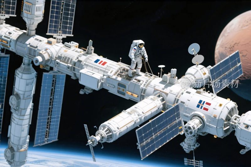 太空空间站与宇航员
