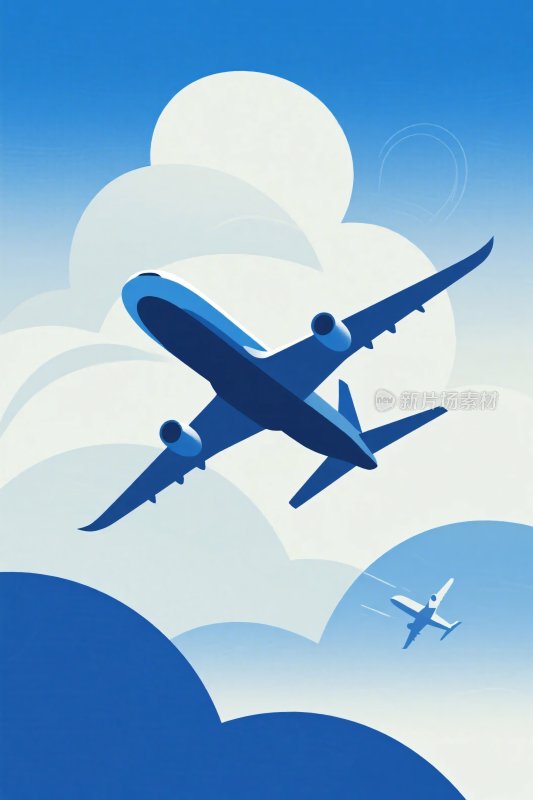 飞机飞行插画