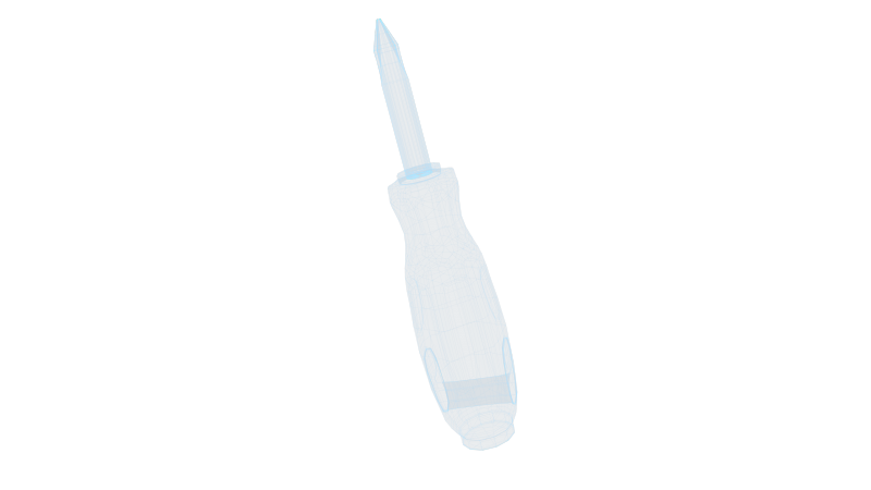 螺丝刀常用工具螺丝金属科幻透明网格线框2