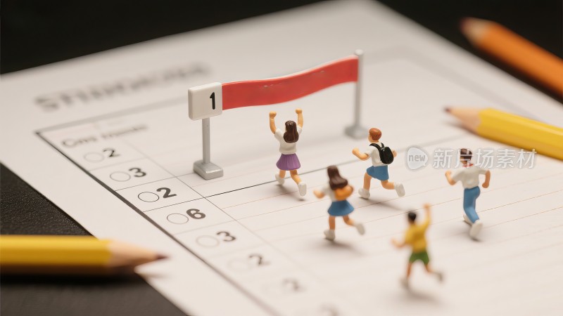 答题试卷卡上，微缩的高考学生冲刺终点