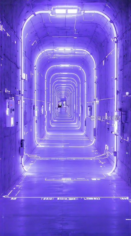 紫色科技走廊未来感十足