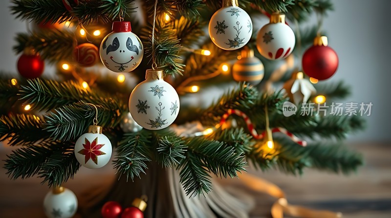 圣诞树上的精美装饰品