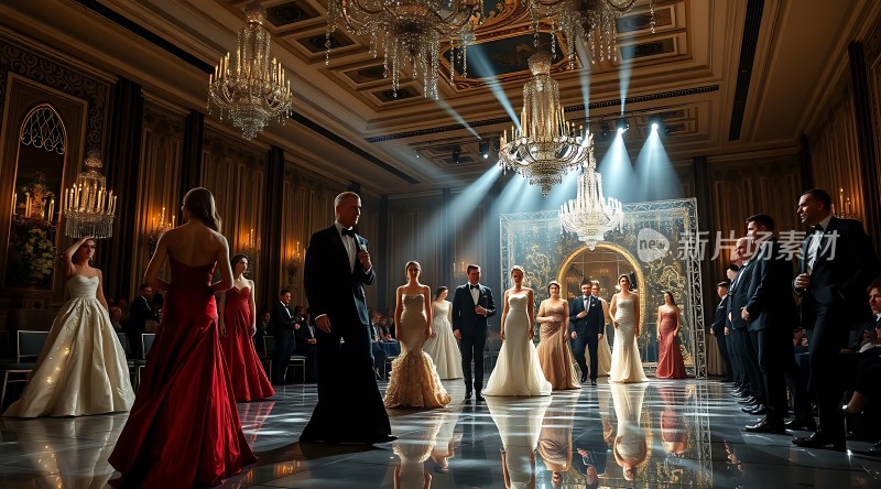 华丽舞会上的优雅身影
