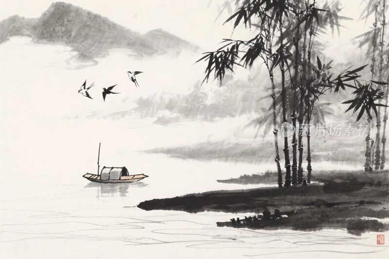 水墨山水风景画