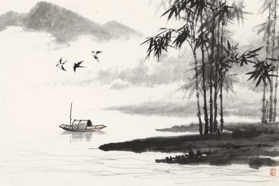 水墨山水风景画 水墨山水风景画