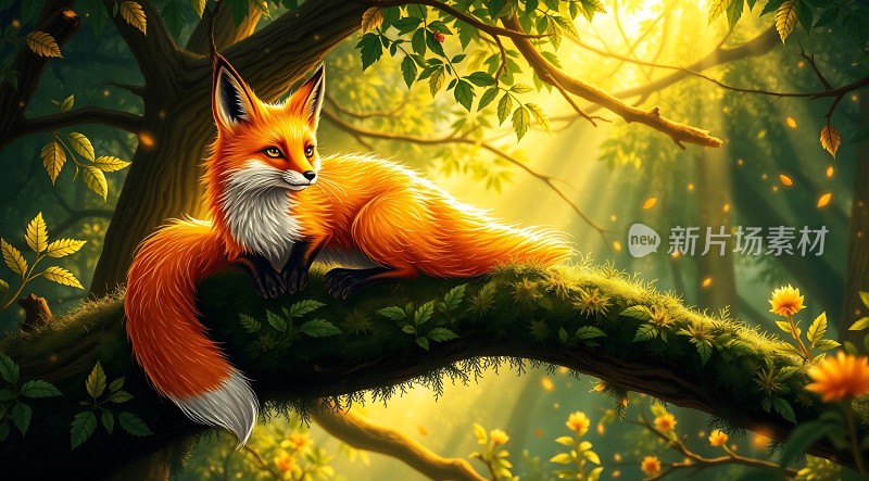 阳光下的狐狸