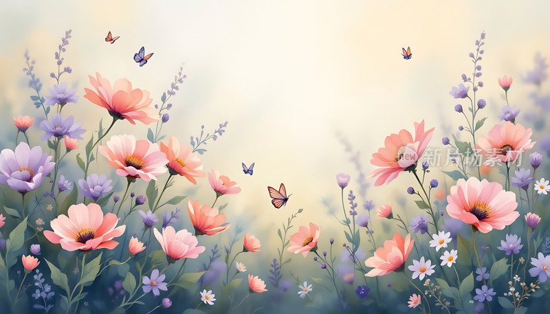 春日花海蝶舞翩翩