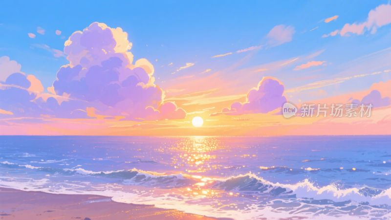 海边唯美日落景象