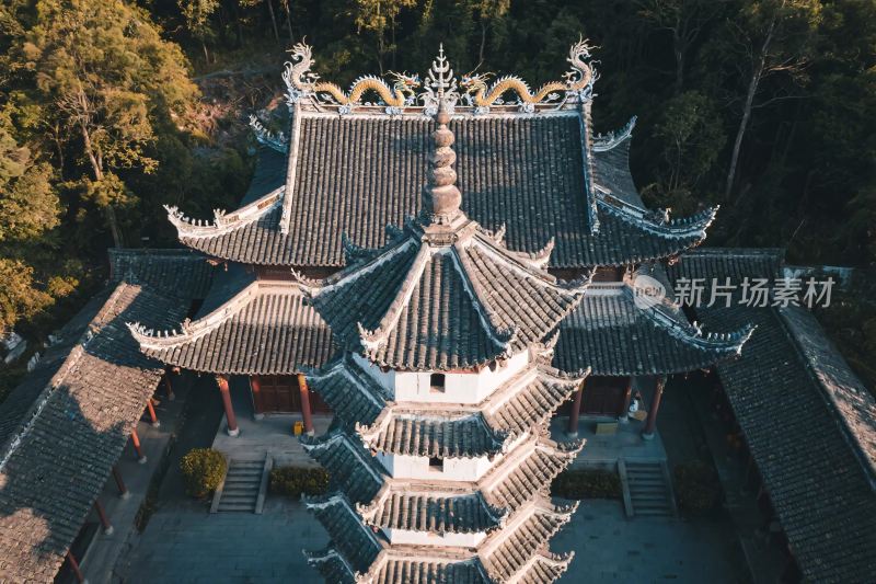 古建鸟瞰风景图