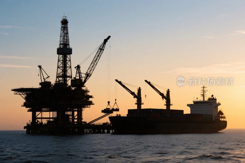 海上钻井平台剪影