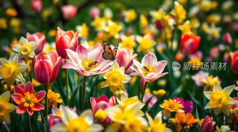 春日花海蝶舞蜂忙