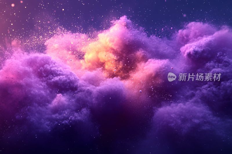 梦幻紫色星空云朵景象