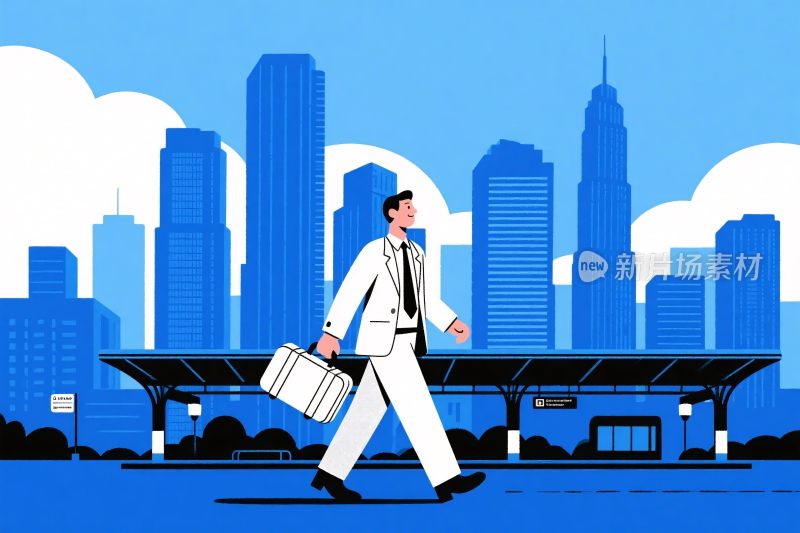 城市商务人物插画
