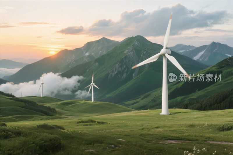 山地风电景观图