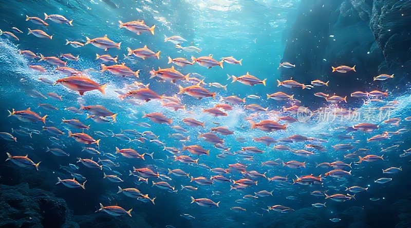 海洋之舞鱼群跃动