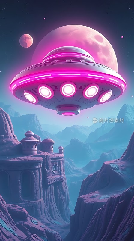 外星飞船降临神秘星球