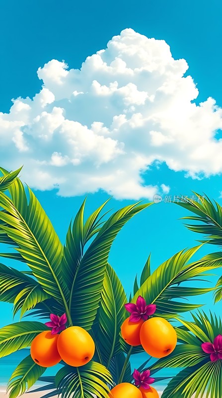 阳光下的热带水果乐园