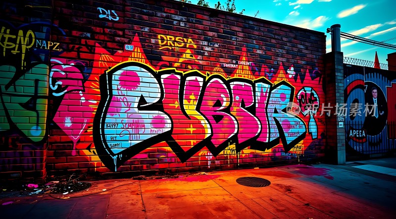 街头艺术涂鸦墙