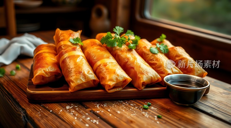 香脆春卷配香菜