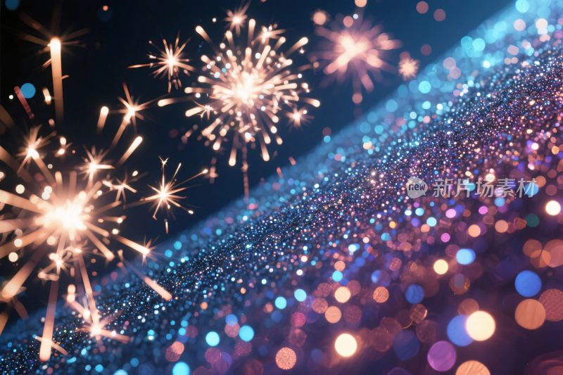 梦幻烟花光斑背景