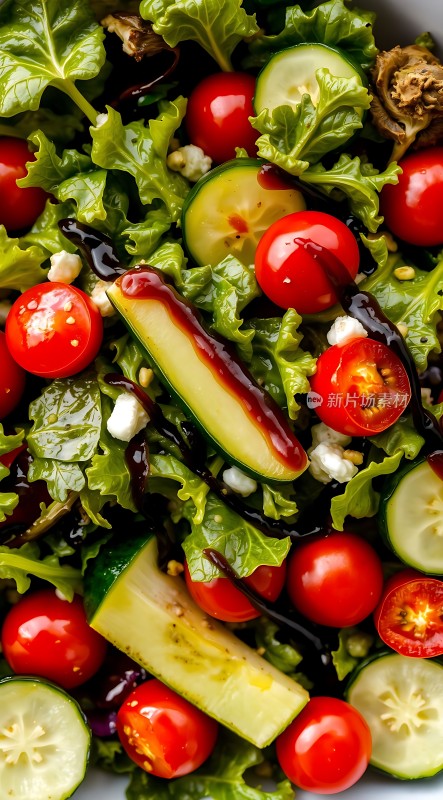 清新蔬菜沙拉色彩缤纷健康美味！
