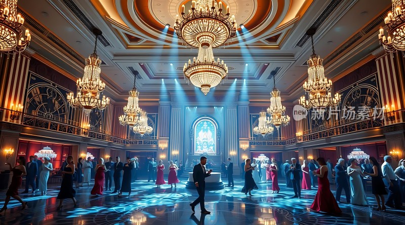 华丽舞厅里的优雅舞者
