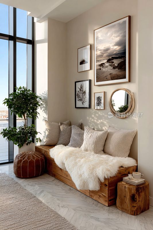 温馨室内角落装饰场景