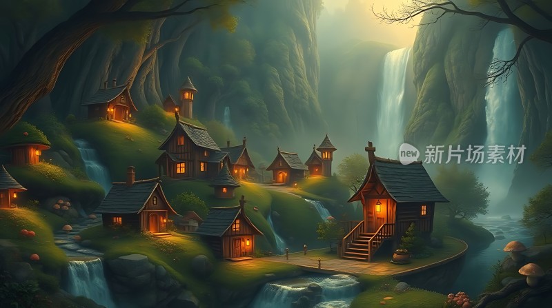 神秘山谷中的温馨小屋