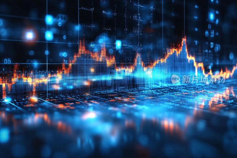科技感金融数据波动画面