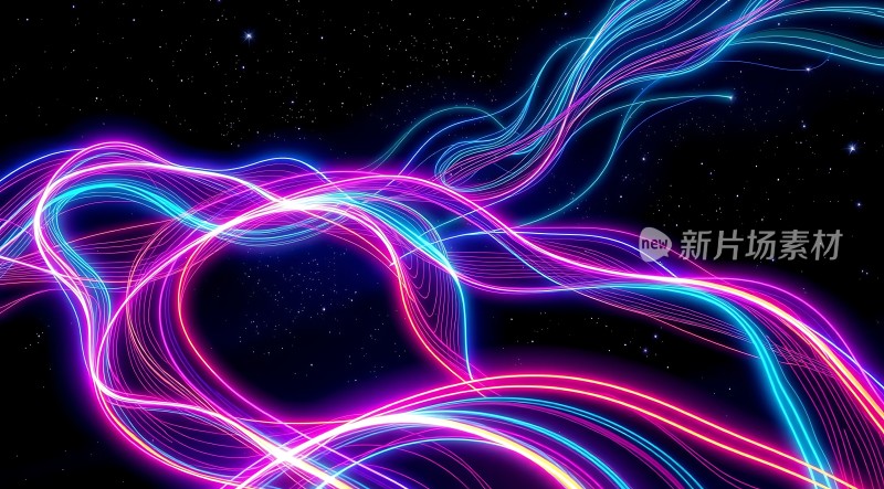 霓虹幻彩交织星空