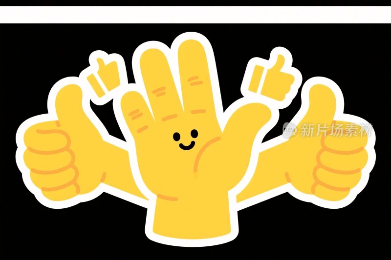 点赞手掌卡通插画