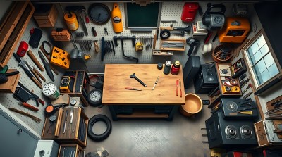 工具齐全的车间整洁有序的工作台