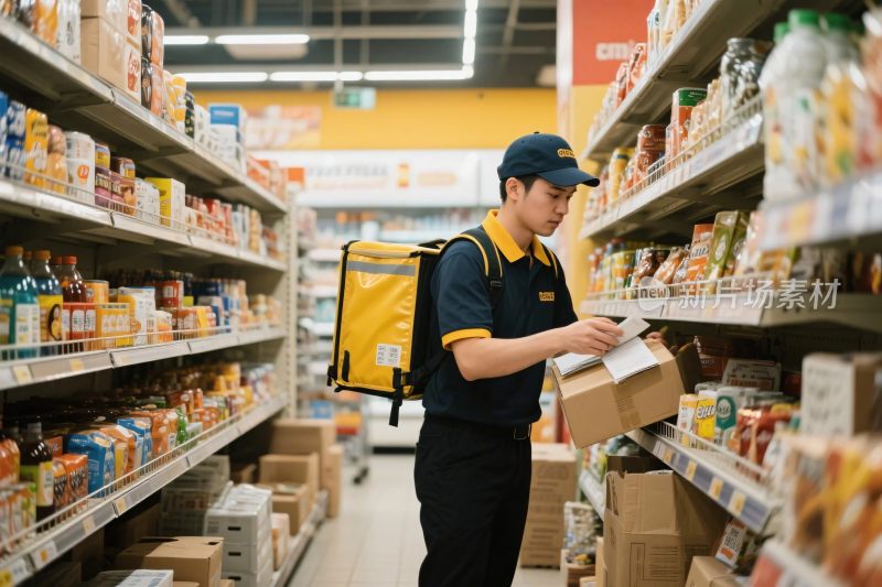 快递员超市配送货物
