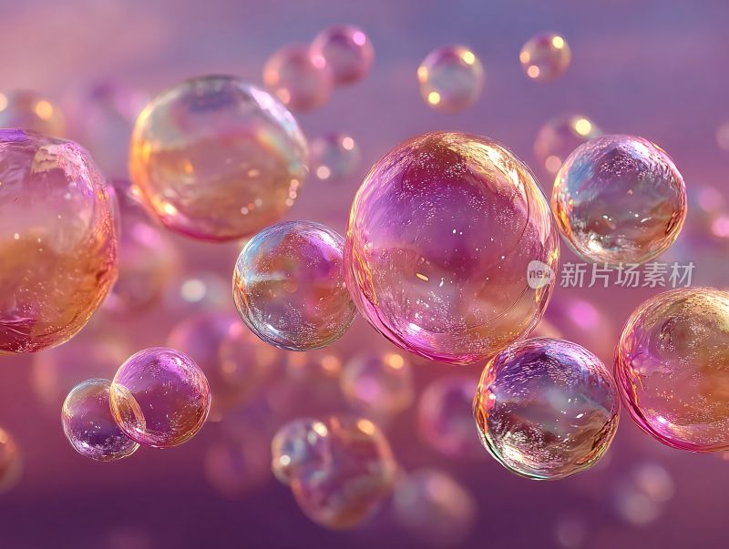 梦幻多彩漂浮气泡画面