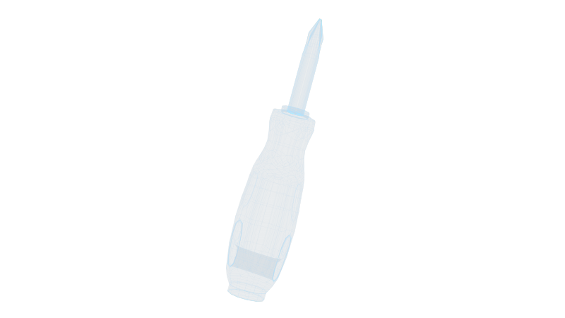 螺丝刀常用工具螺丝金属科幻透明网格线框2