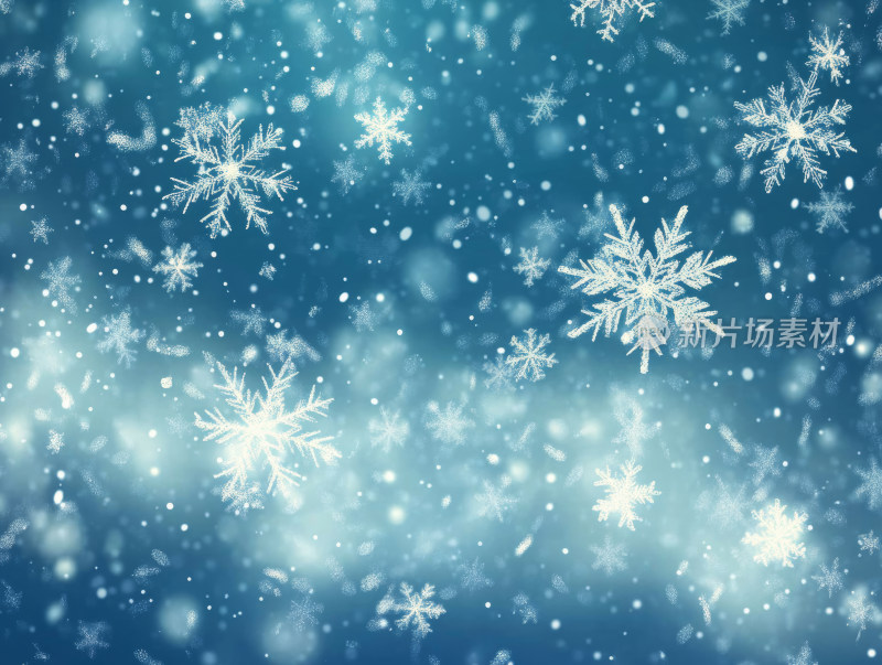 冬日雪花飘落背景