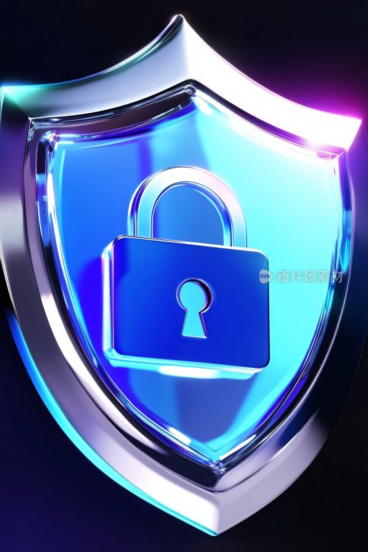 盾牌锁安全图标插画