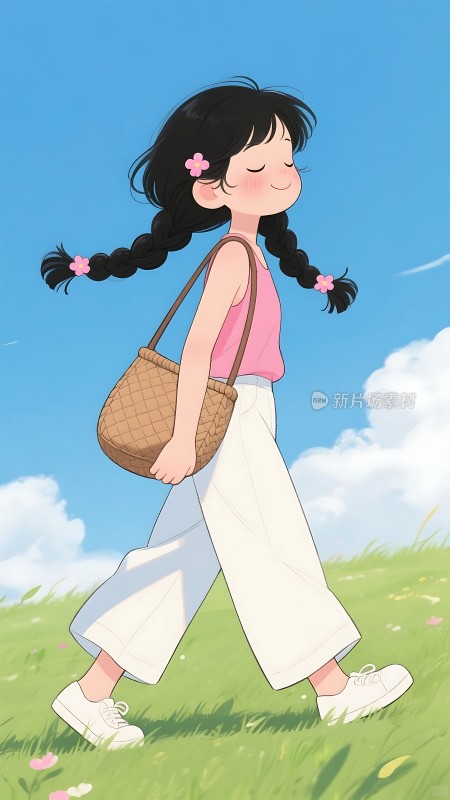 阳光下的快乐女孩