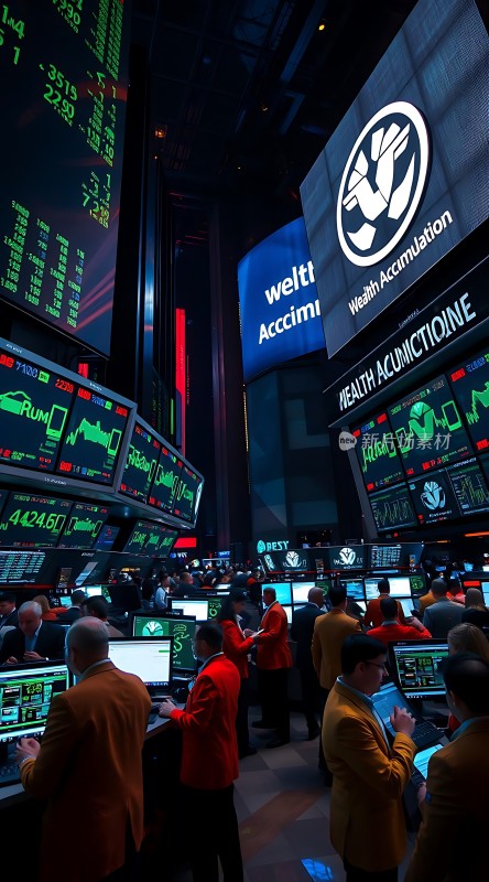 华尔街交易大厅金融风暴前的平静时刻