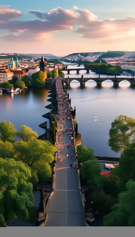 布拉格查理大桥全景