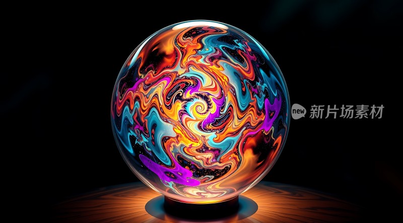 彩色漩涡水晶球