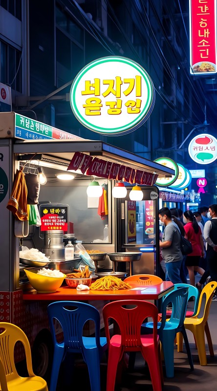 韩国街头美食夜市
