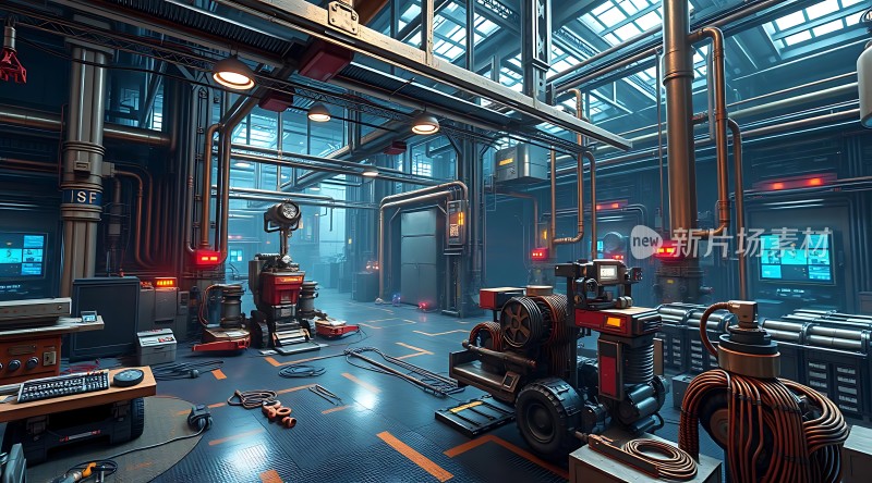 科技实验室未来机械与智能设备的交汇之地