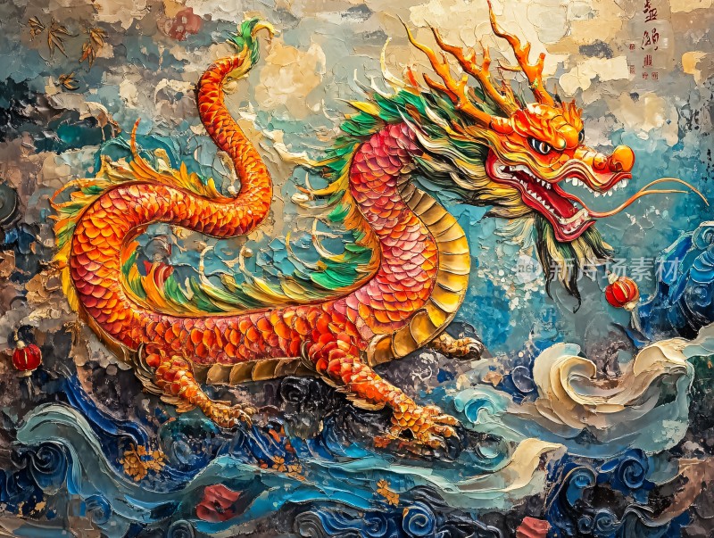 高清龙壁画