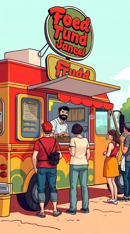 美食卡车上的活力瞬间