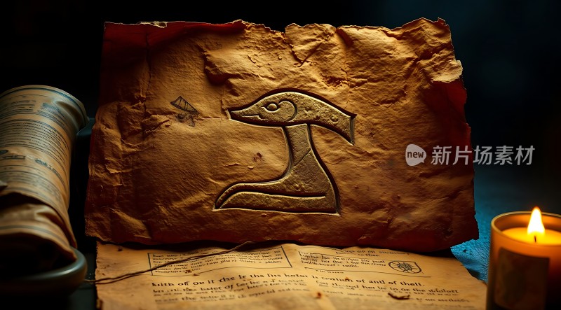 古卷秘文烛光下的神秘符号